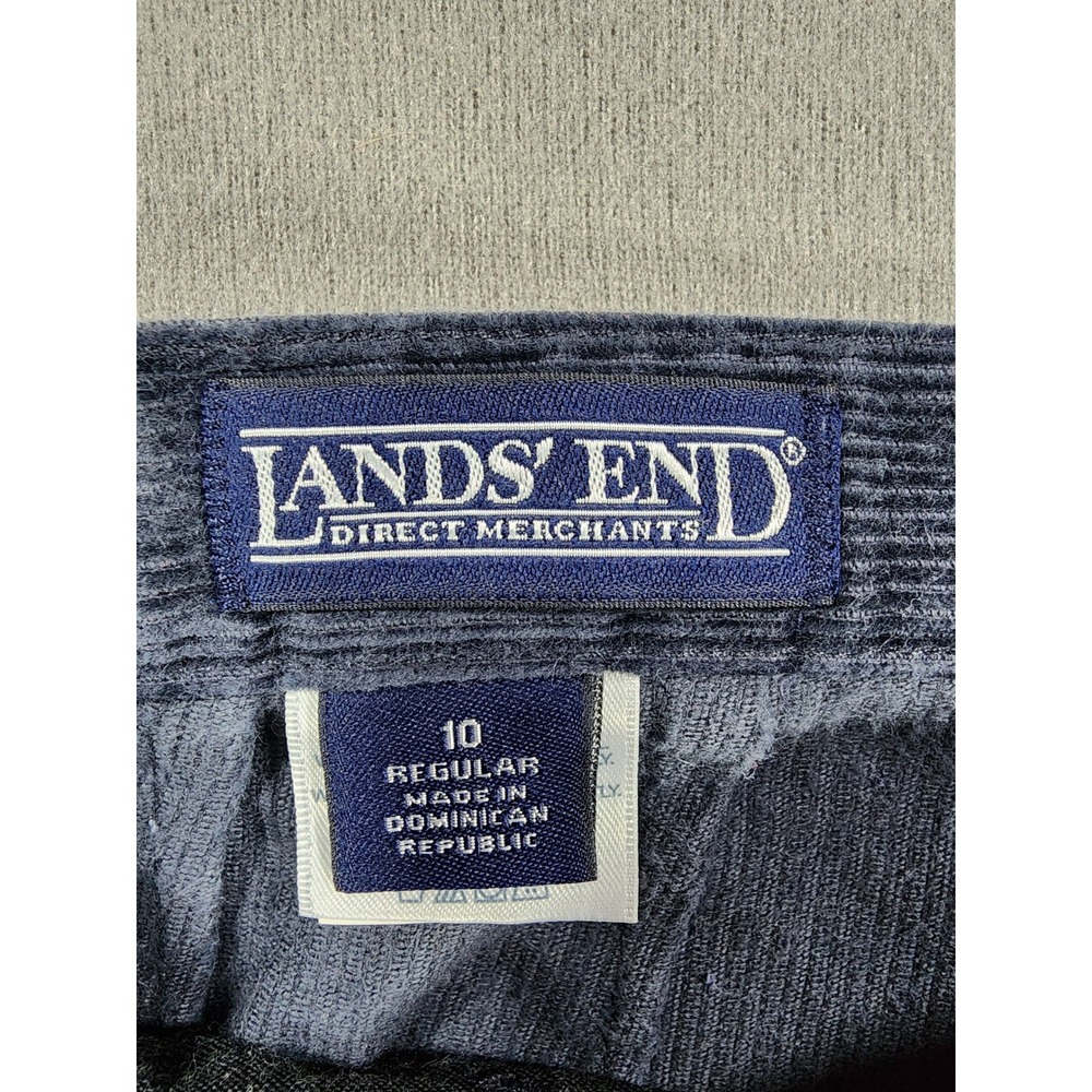 Lands' End Women's Vintage Corduroy Navy Blue Pleated Size 10 Regular Trouser - Picture 3 of 9